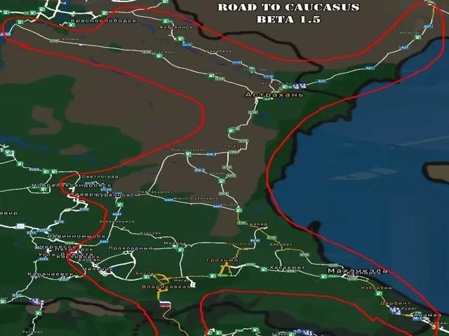 Mapa Estrada para Caucasus - ETS2 2